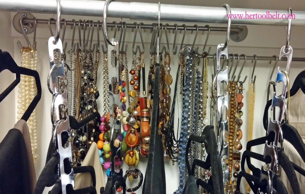 Rail and hook storage hertoolbelt