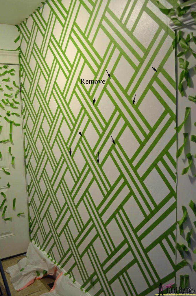 Painting a geometric wall on hertoolbelt.com Taping it Modern