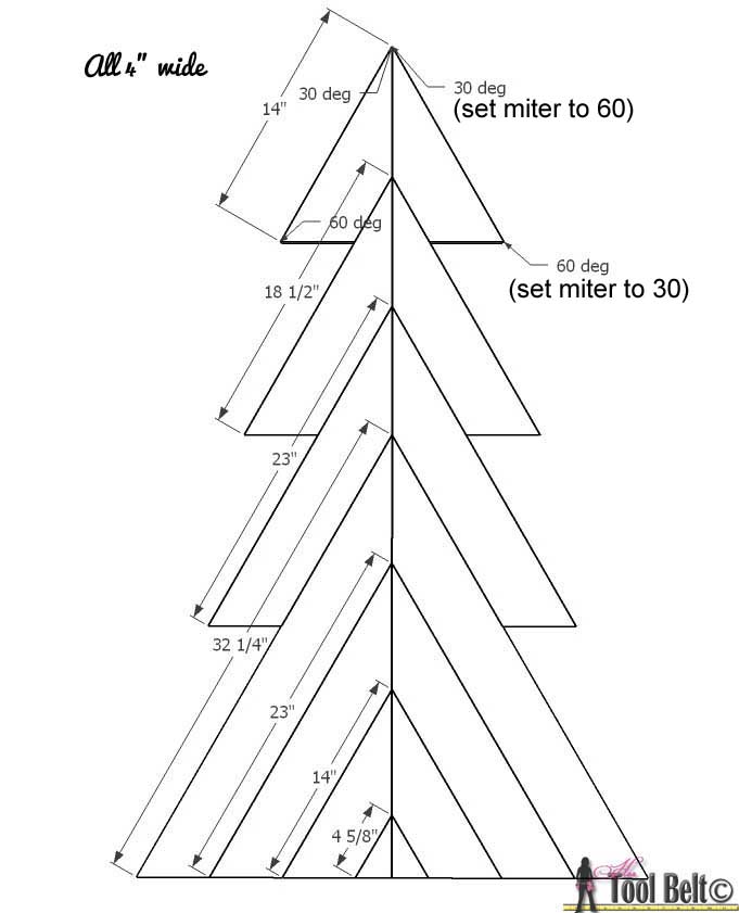rustic christmas tree-1st layer dimensions 4in corrected