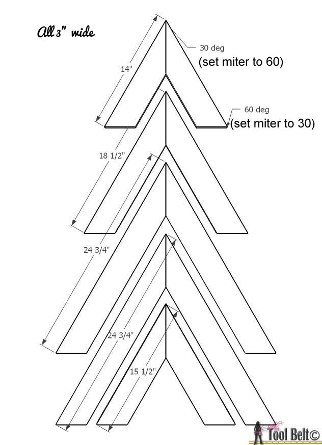 rustic christmas tree- top layer dimension 3 inch corrected