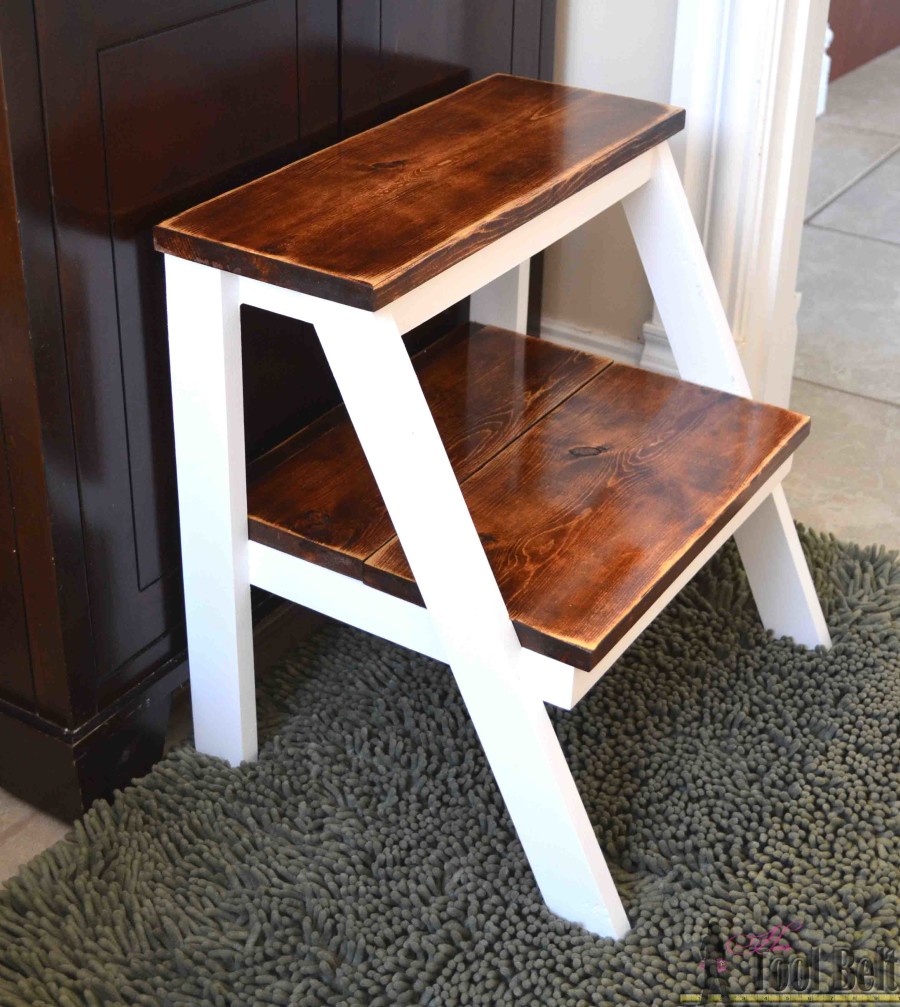 Give yourself a boost! Build this simple DIY step stool for those hard to reach places. Perfect kid step stool to wash hands. 