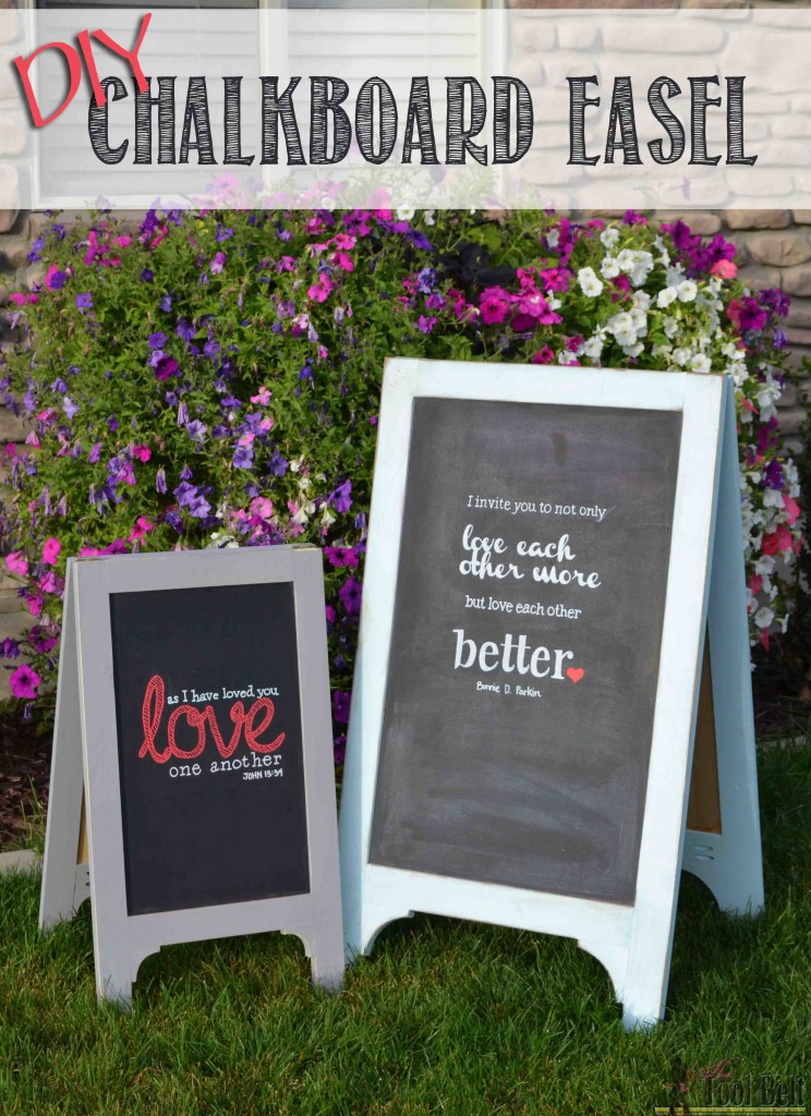 Chalkboard easels are so handy to have around for parties, holidays, weddings and for your budding little artist (kids). Free plans for a DIY A-Frame Chalkboard Easel.
