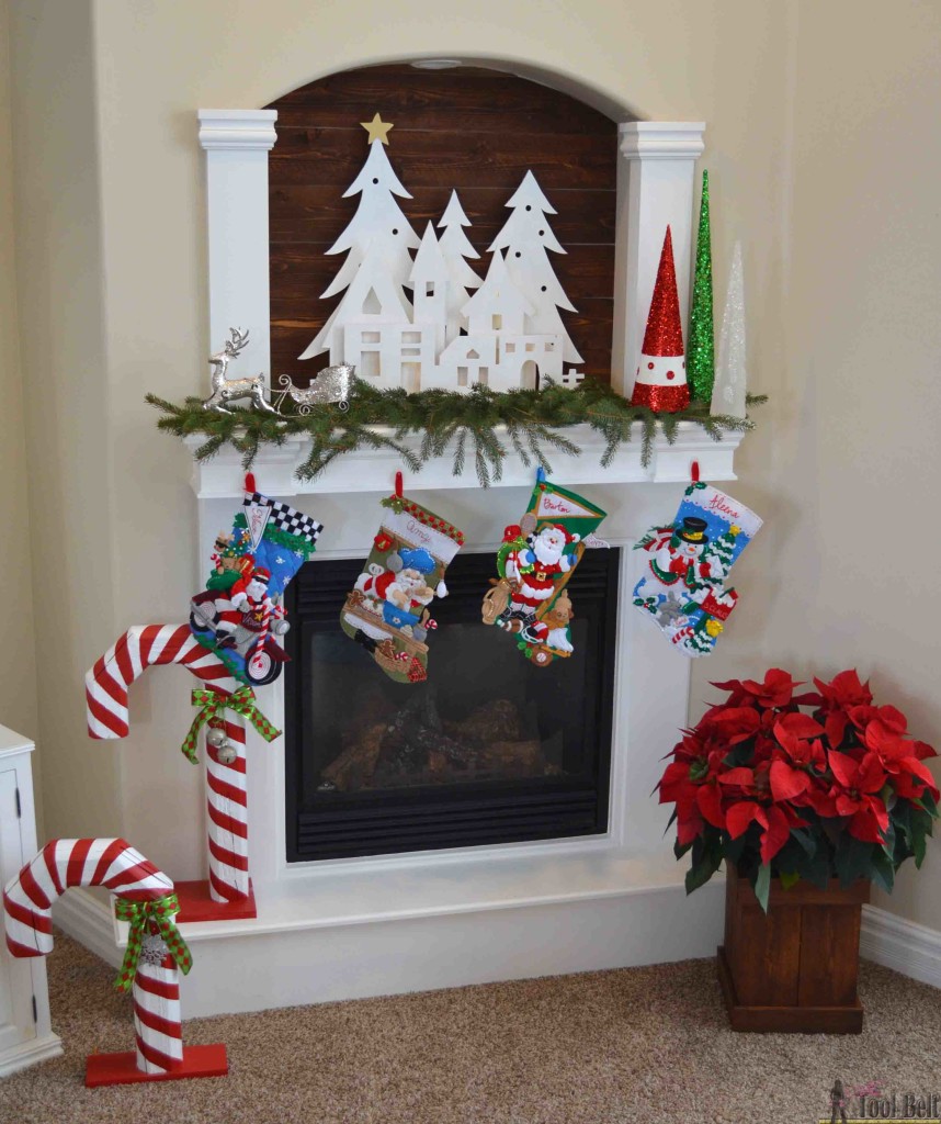 DIY Pottery Barn Kid's inspired Christmas village silhouette.