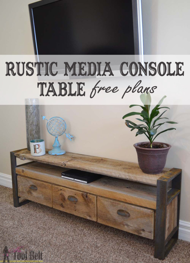 Reclaimed lumber makes the coolest projects. Free plans to build a unique rustic media console table.