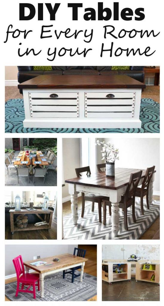 Can you believe these are all DIY? DIY tables for every room in your home. Building yourself is a great way to get the look you want for a fraction of the price of retail!