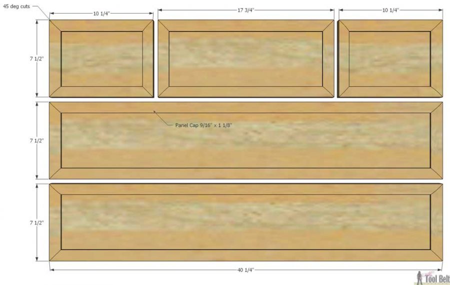 Free plans to build a DIY 5 drawer dresser/changing table with bead board detail.