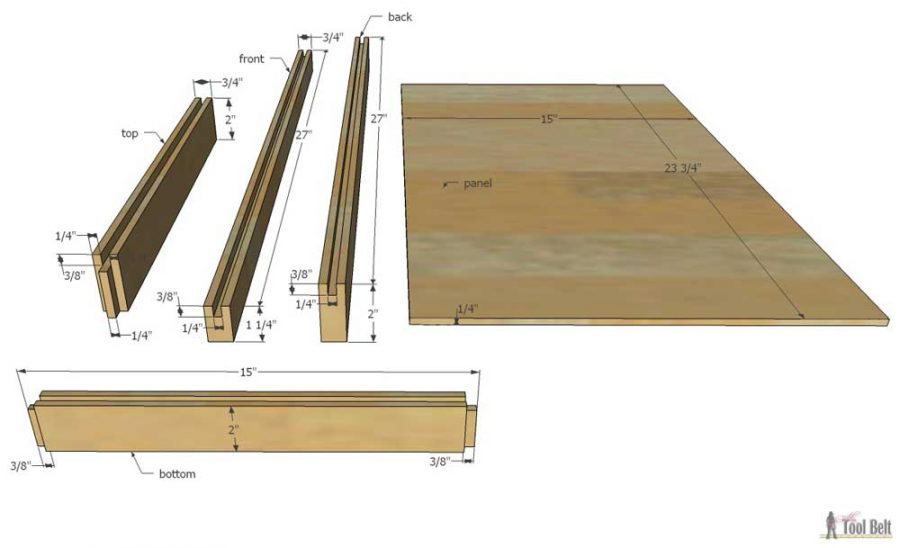 Free plans to build a DIY 5 drawer dresser/changing table with bead board detail.