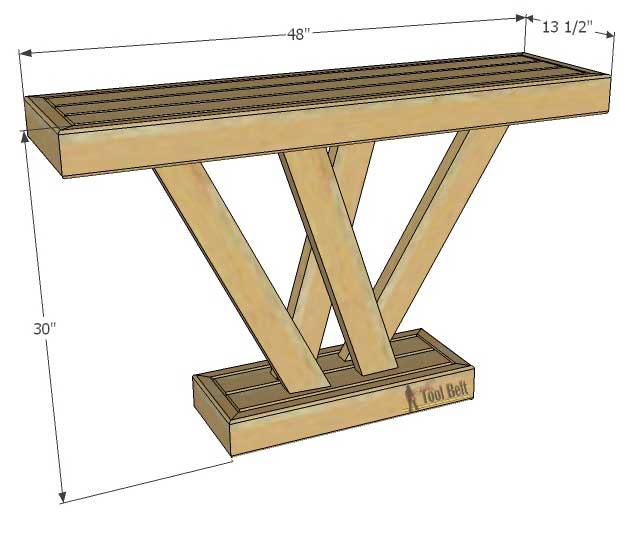 Build a rustic console table from simple 2x4 lumber. Free plans and building tutorial.