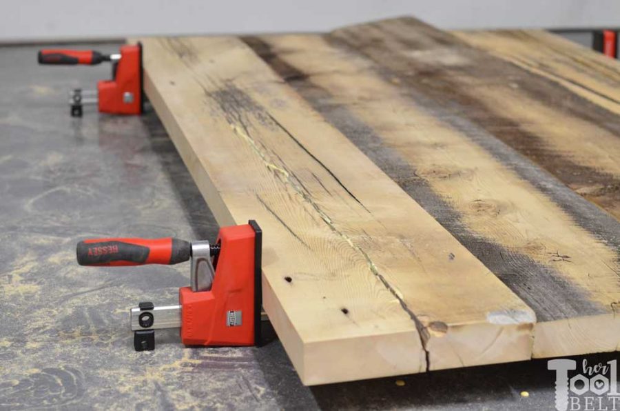 Super Chunky X Table free plans - glue up
